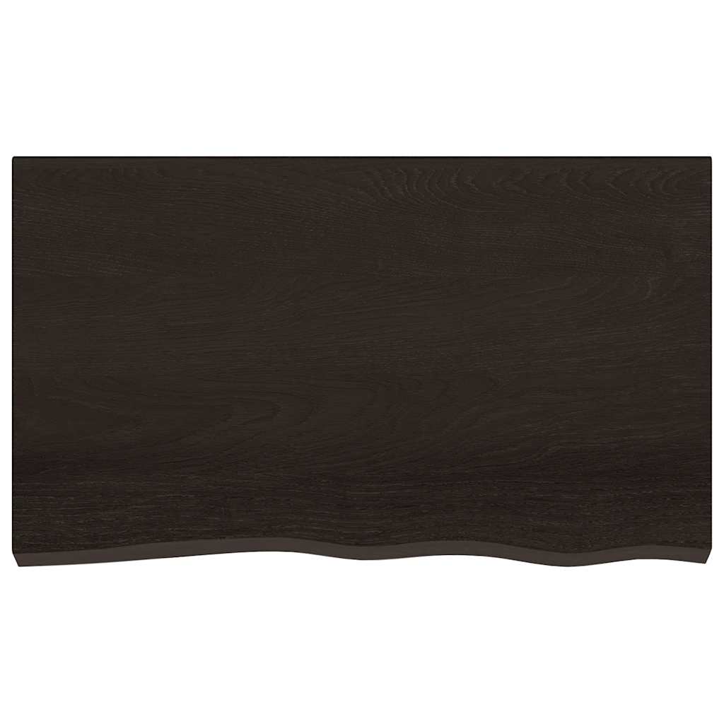 Bänkskiva badrum mörkbrun 100x60x(2-6) cm behandlat