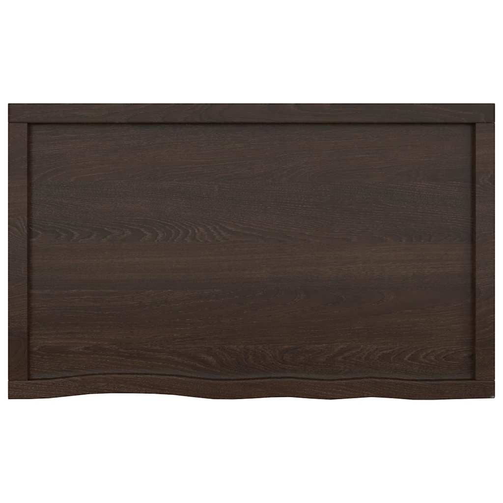 Bänkskiva badrum mörkbrun 100x60x(2-6) cm behandlat