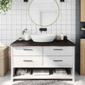 Bänkskiva badrum mörkbrun 100x60x(2-6) cm behandlat