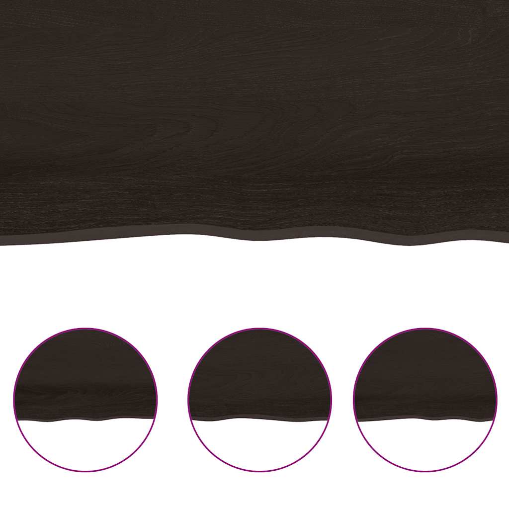 Bänkskiva badrum 120x40x(2-6) cm behandlat massivt trä