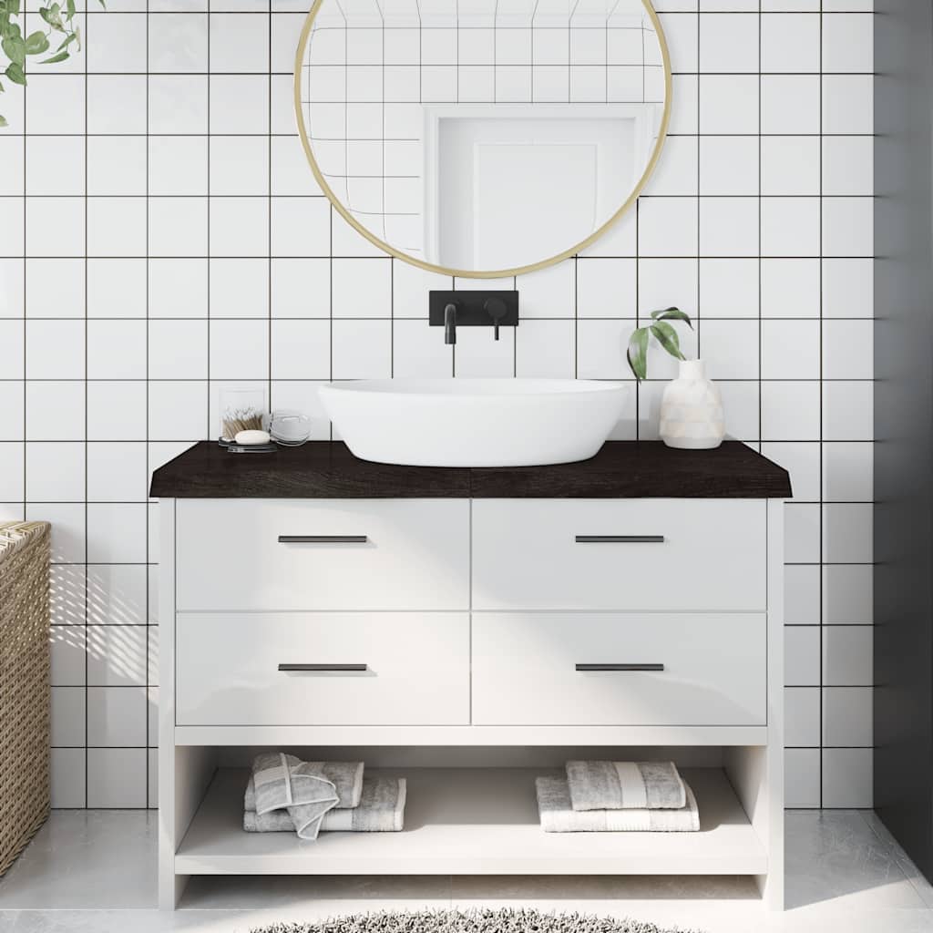 Bänkskiva badrum 120x40x(2-6) cm behandlat massivt trä