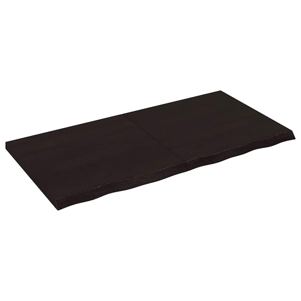 Bänkskiva badrum mörkbrun 120x60x(2-4) cm behandlat