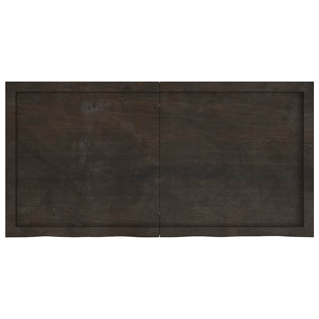 Bänkskiva badrum mörkbrun 120x60x(2-4) cm behandlat
