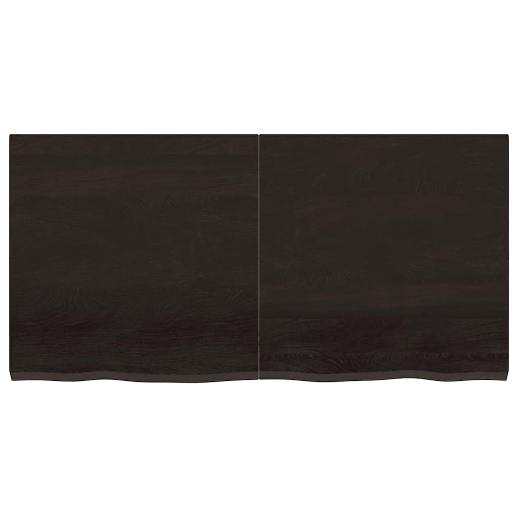 Bänkskiva badrum mörkbrun 120x60x(2-4) cm behandlat