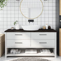 Bänkskiva badrum 160x60x(2-4) cm behandlat massivt trä
