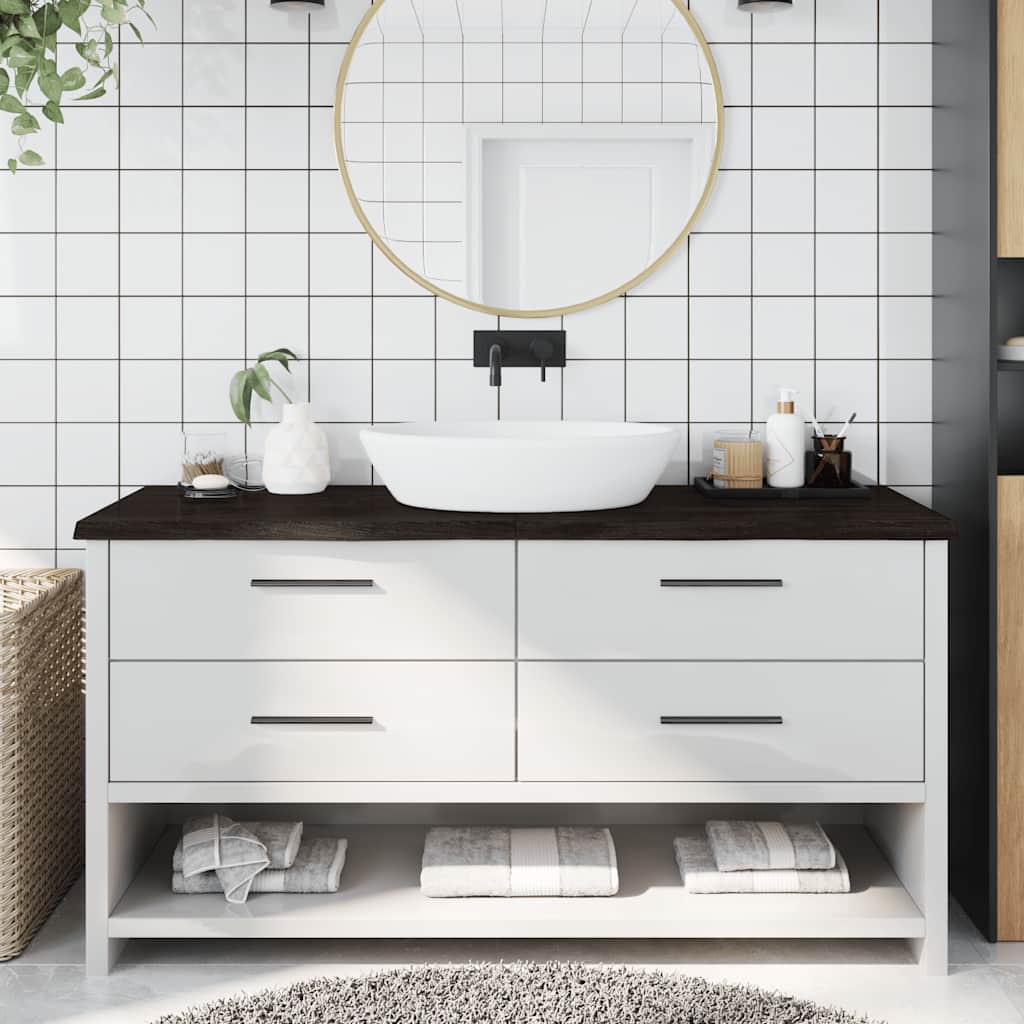 Bänkskiva badrum 160x60x(2-4) cm behandlat massivt trä