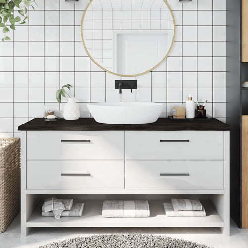Bänkskiva badrum 160x60x(2-4) cm behandlat massivt trä