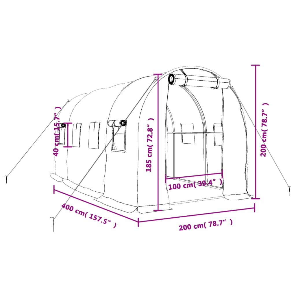 Växthus Med Stålram 8 M²