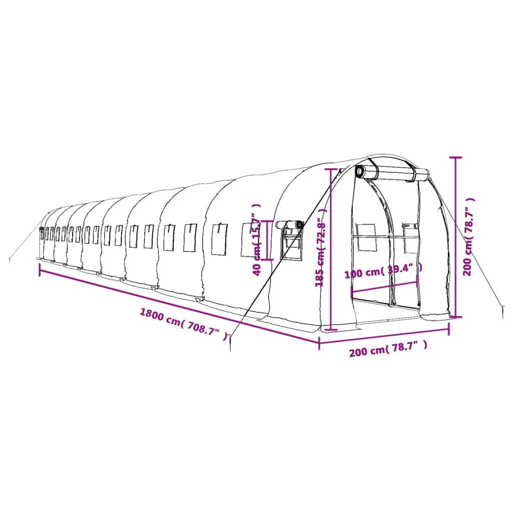 Växthus Med Stålram 36 M²