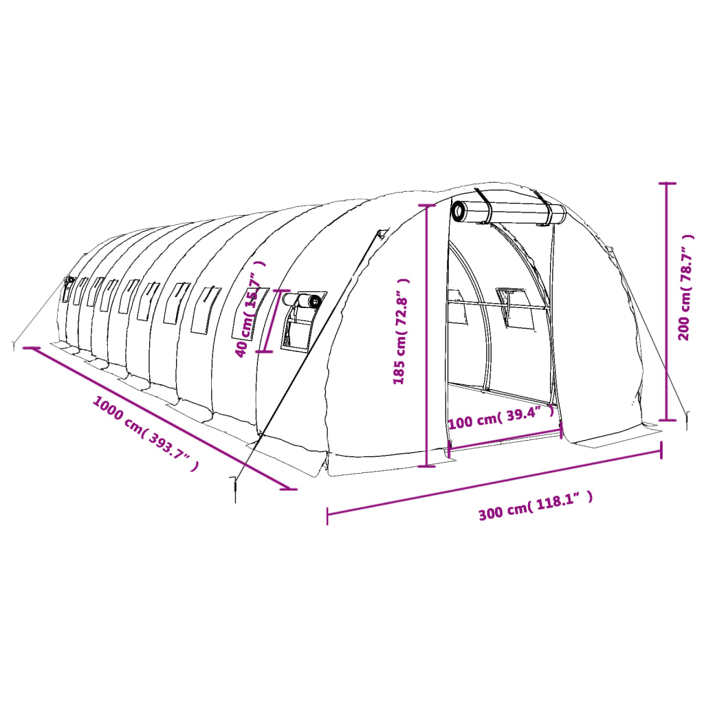 Växthus Med Stålram 30 M²