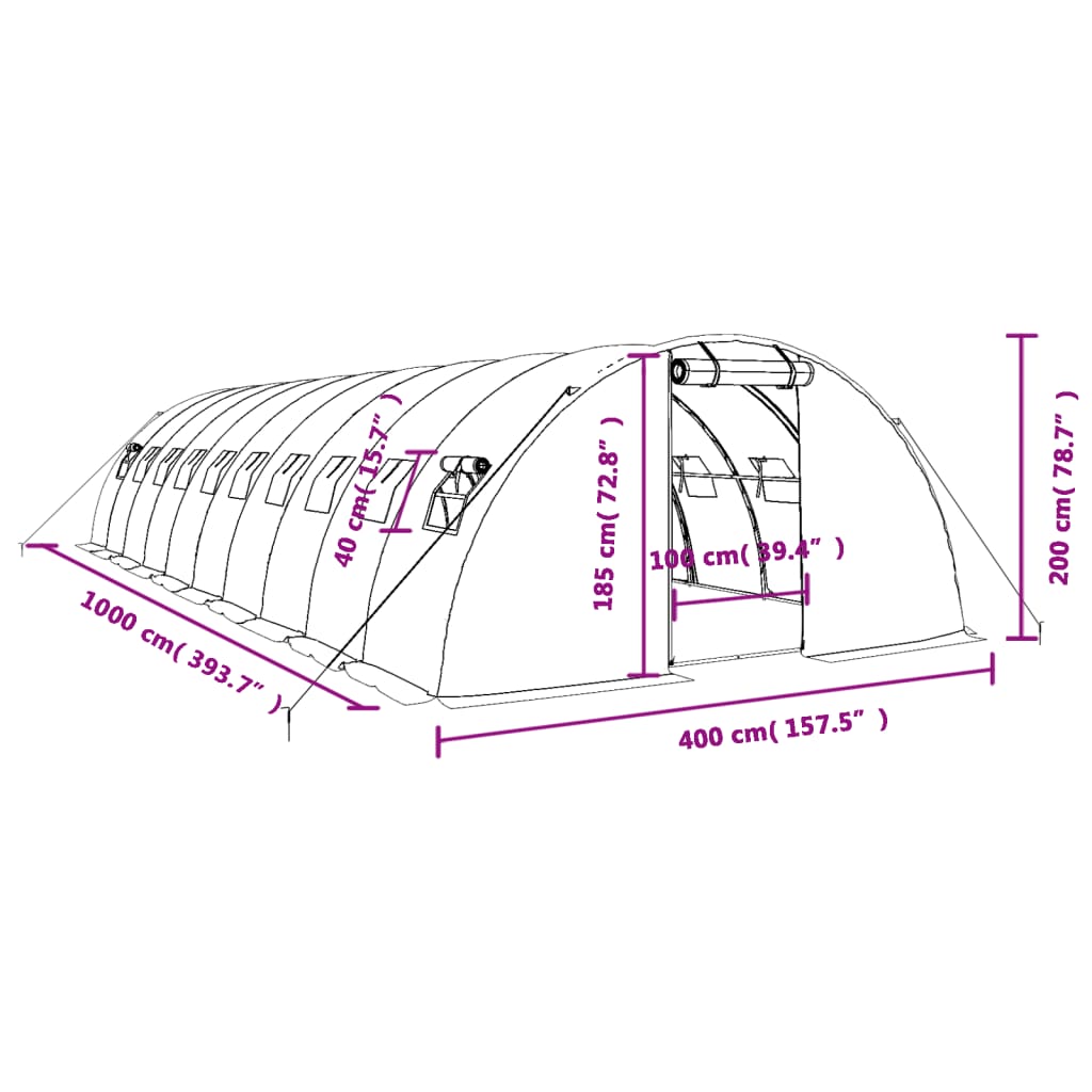 Växthus Med Stålram 40 M²
