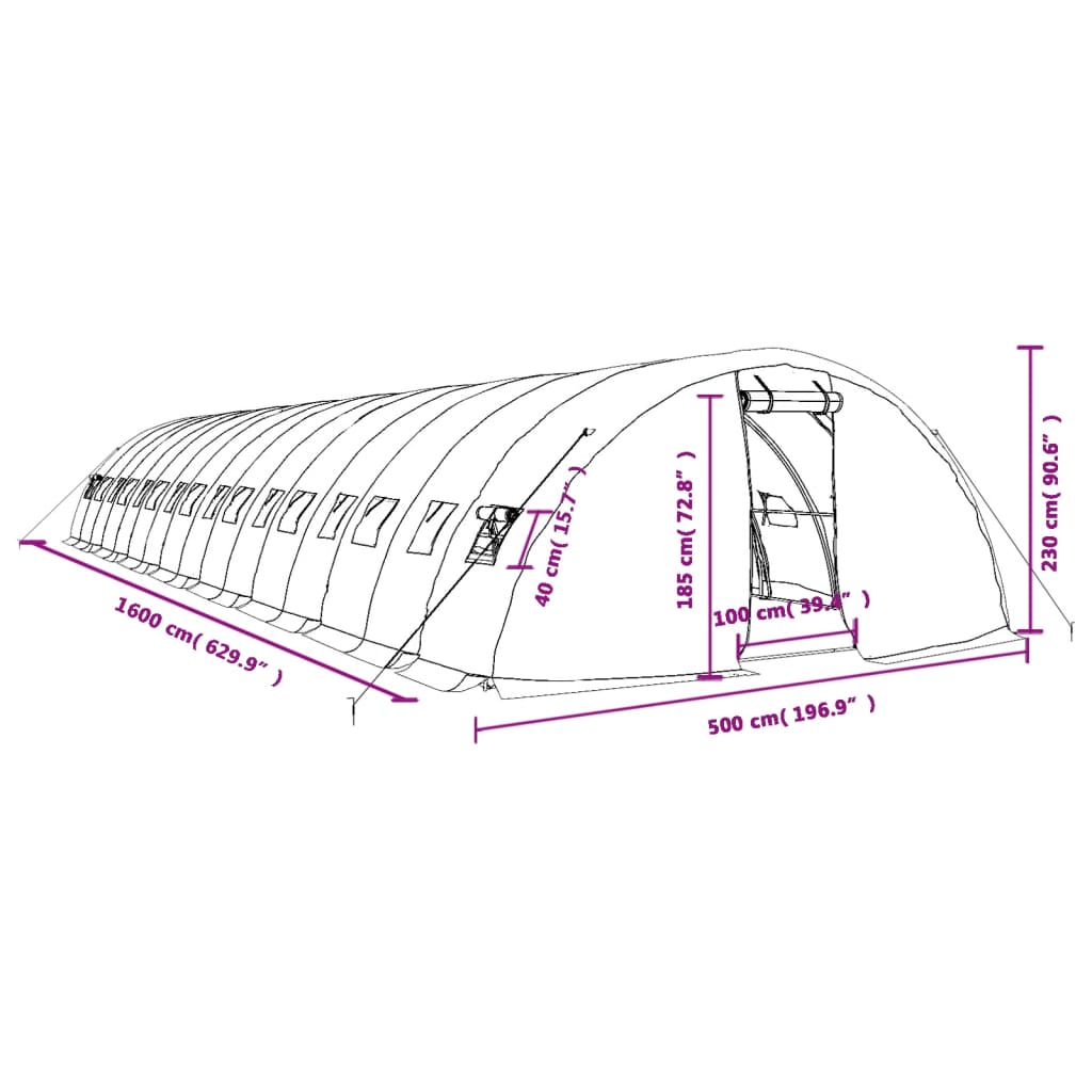 Växthus Med Stålram 80 M²