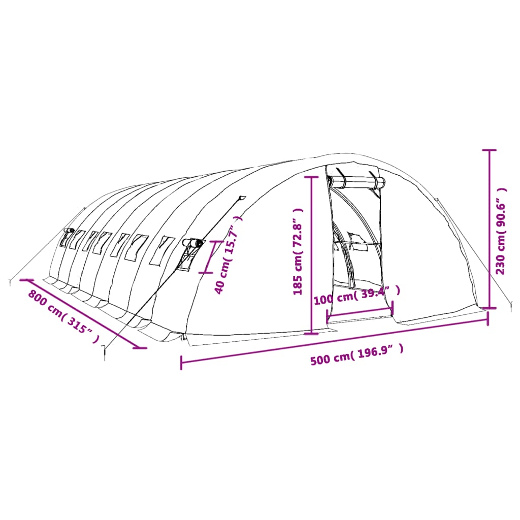Växthus Med Stålram 40 M²