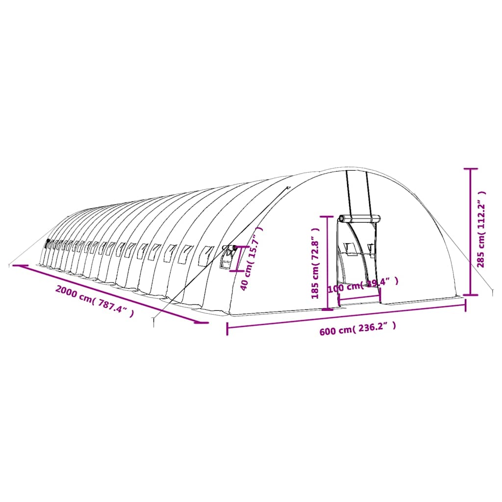 Växthus Med Stålram 120 M²
