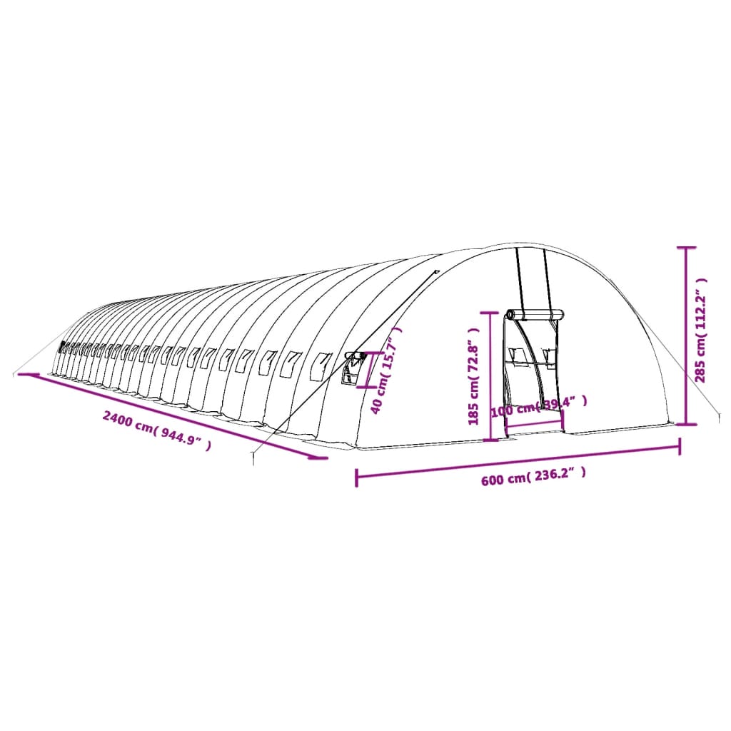 Växthus Med Stålram 144 M²