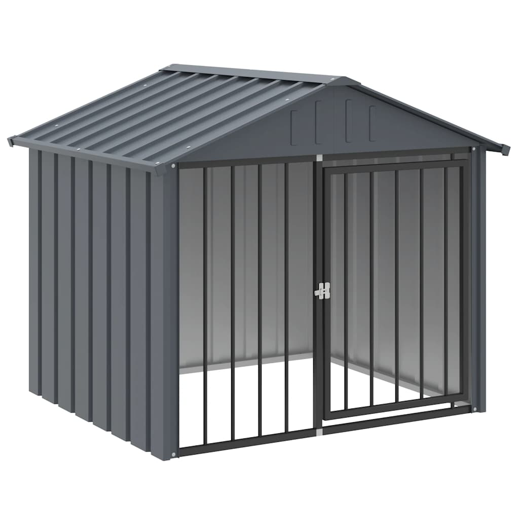 Hundkoja med tak galvaniserat