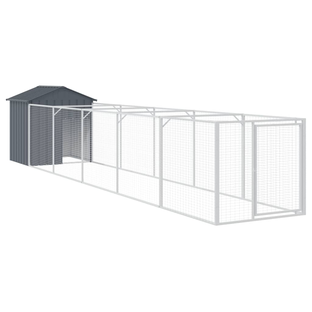 Hundkoja med tak galvaniserat