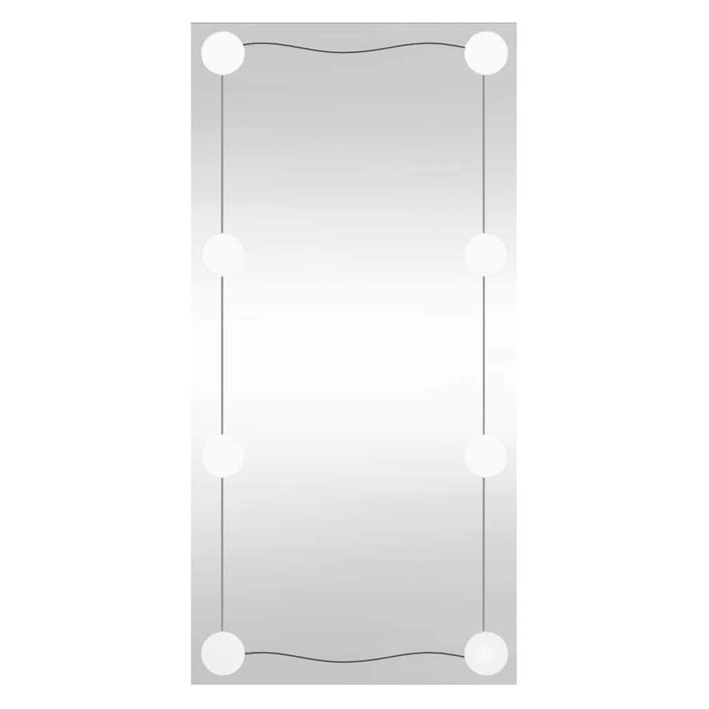Väggspegel med LED-belysning glas rektangulär