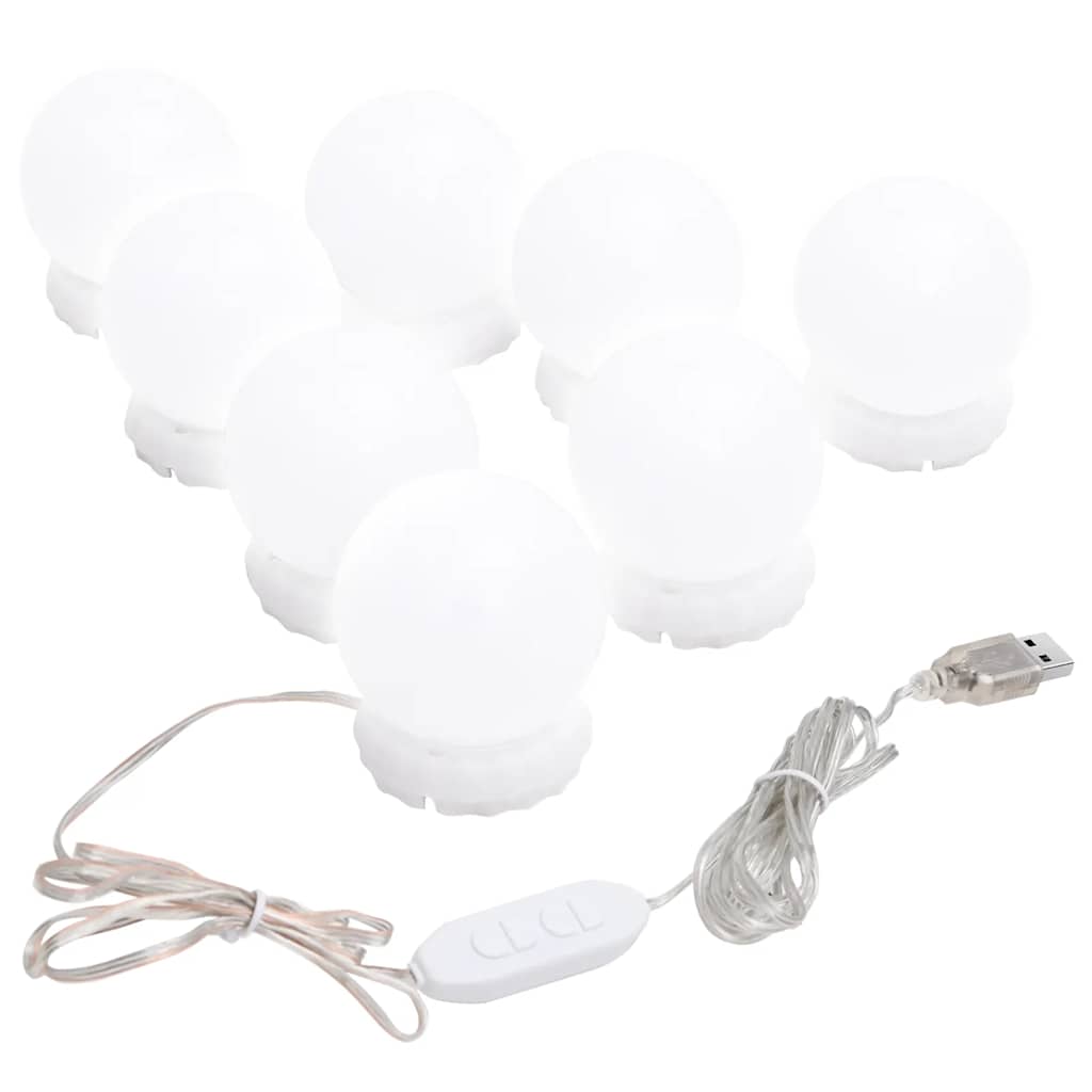Väggspegel med LED-belysning glas rektangulär