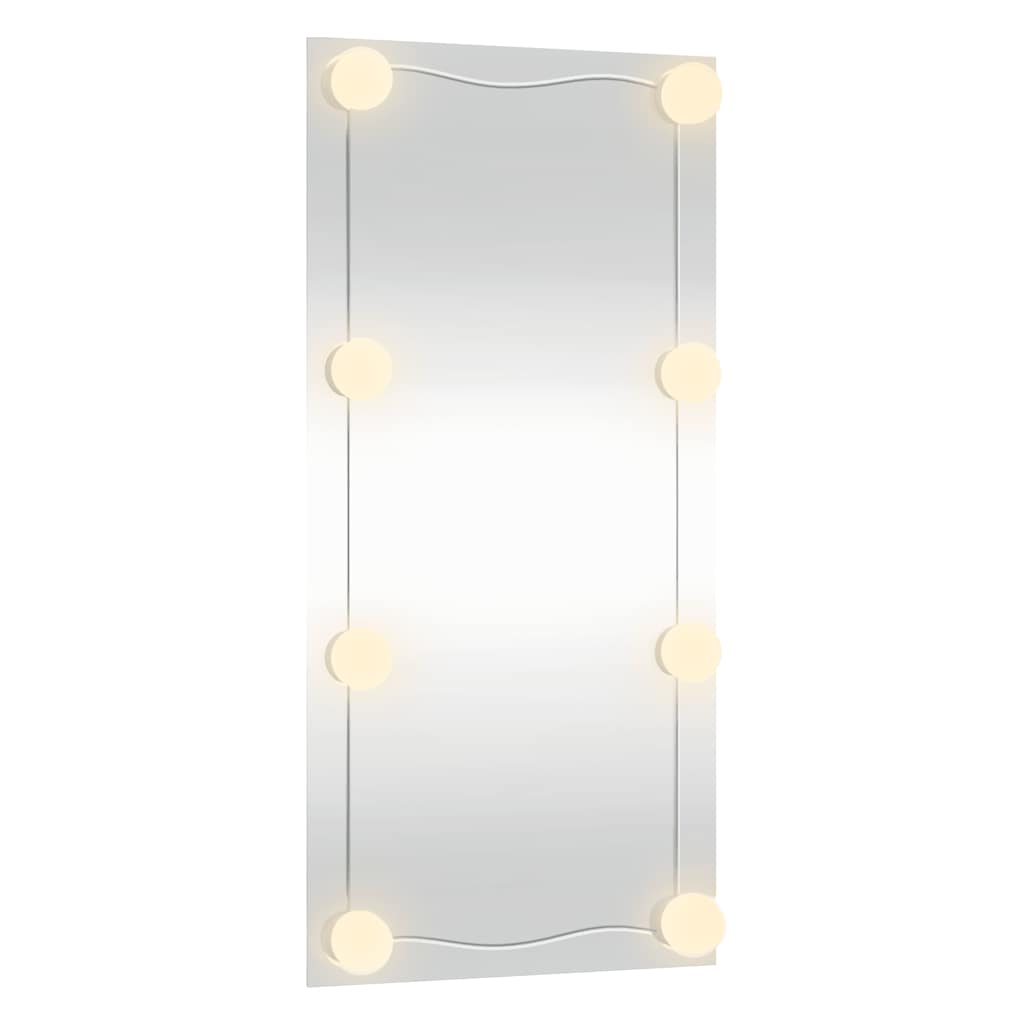 Väggspegel med LED-belysning glas rektangulär