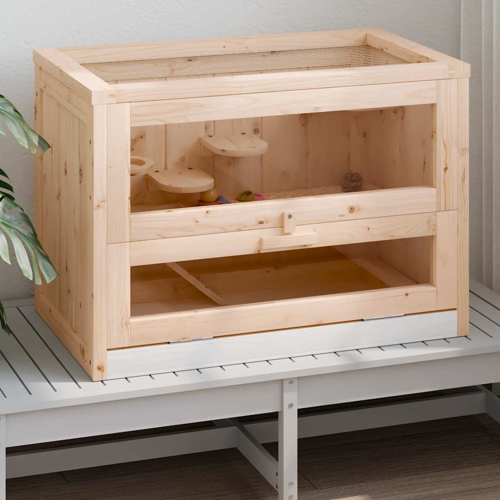 Hamsterbur massivt granträ