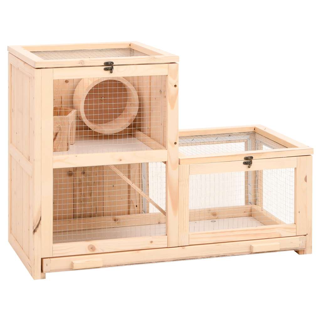 Hamsterbur massivt granträ