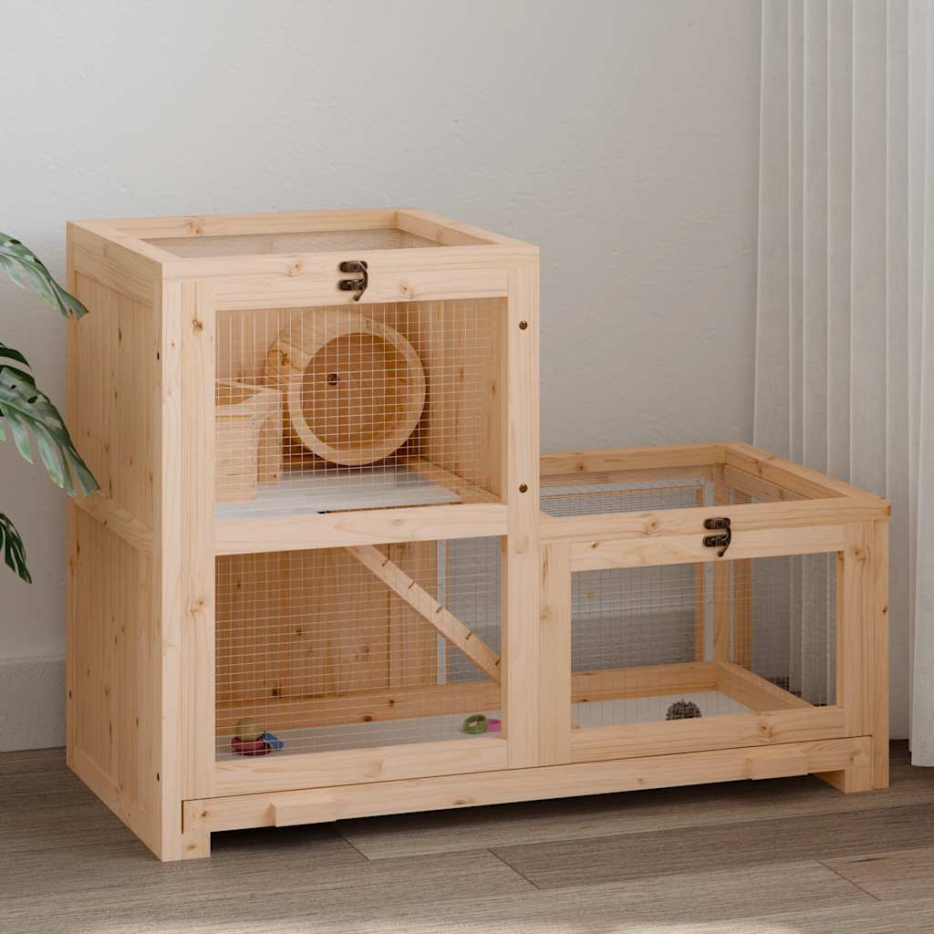 Hamsterbur massivt granträ