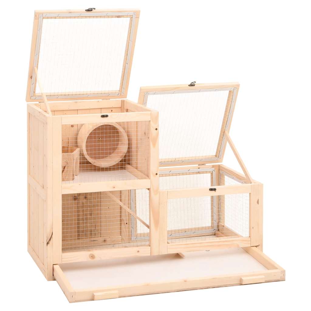 Hamsterbur massivt granträ