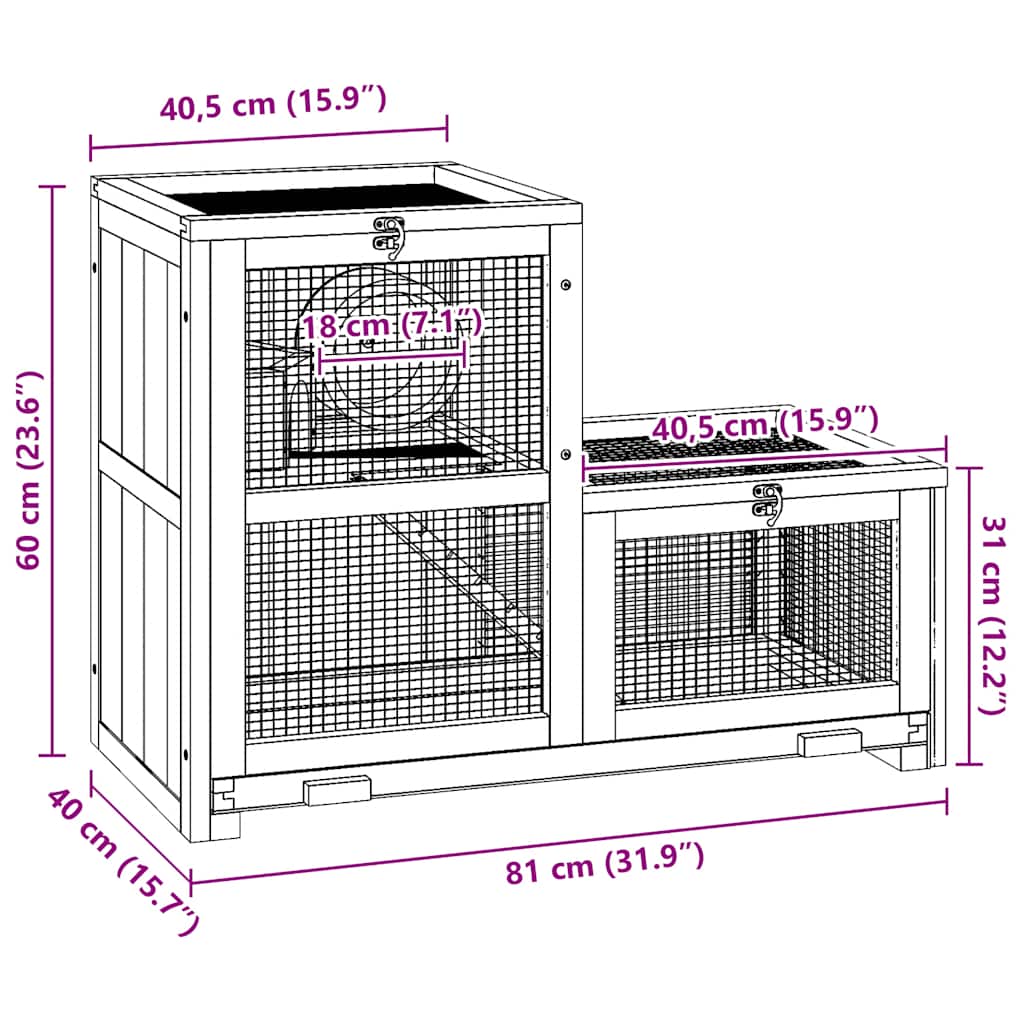 Hamsterbur massivt granträ