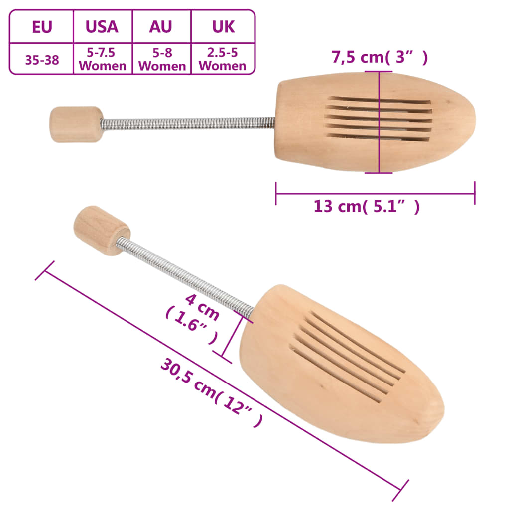 Skoblock 2 par EU 35-38 massivt lotusträ