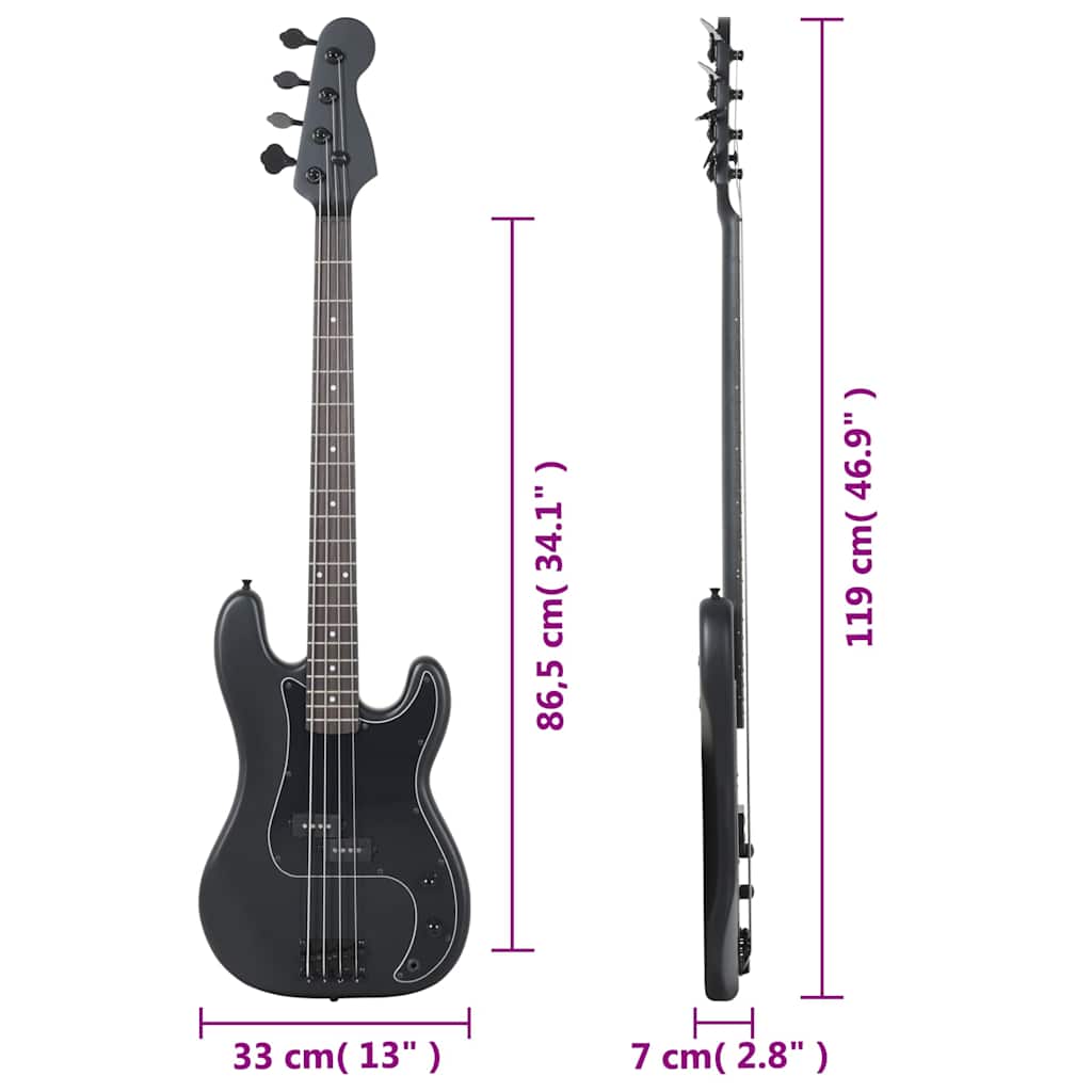 Elektrisk basgitarr för nybörjare med väska 4 och 4 46"