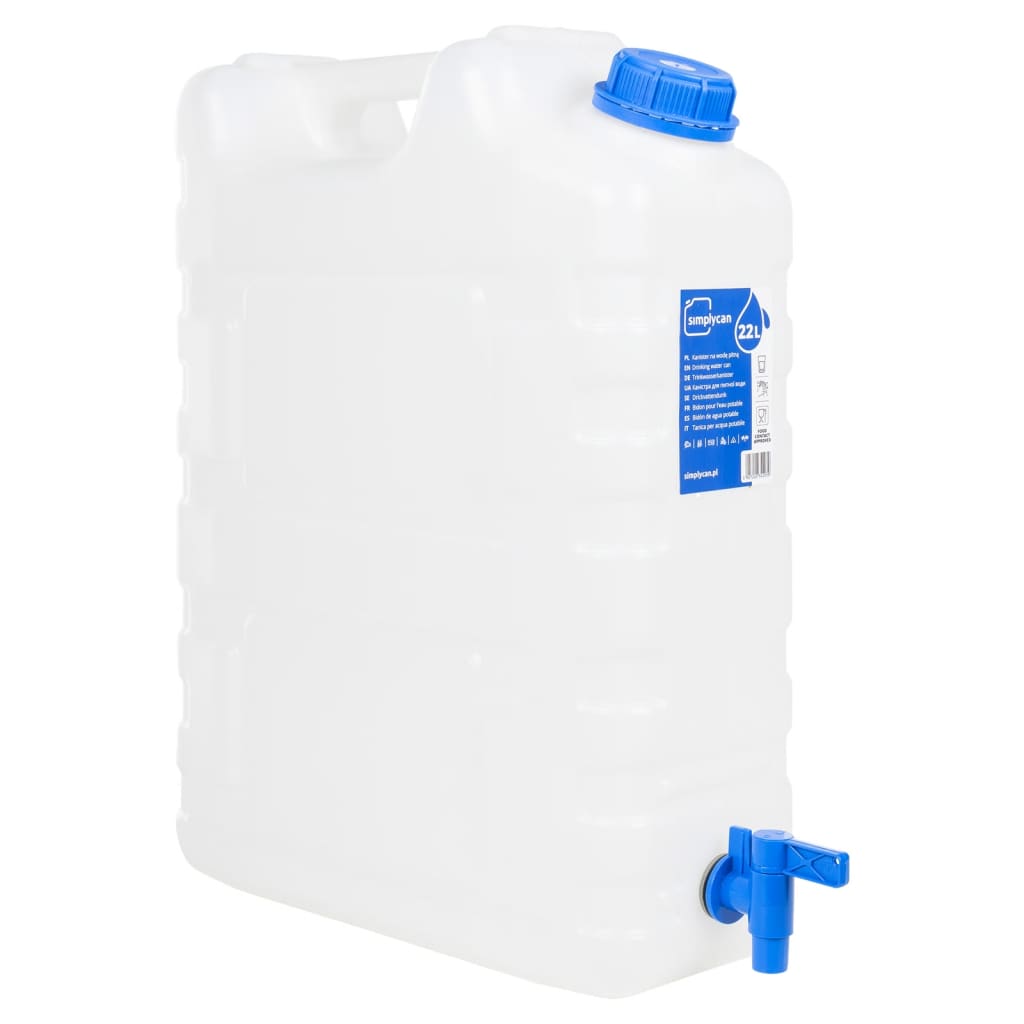 Vattenbehållare med kran 20 L plast