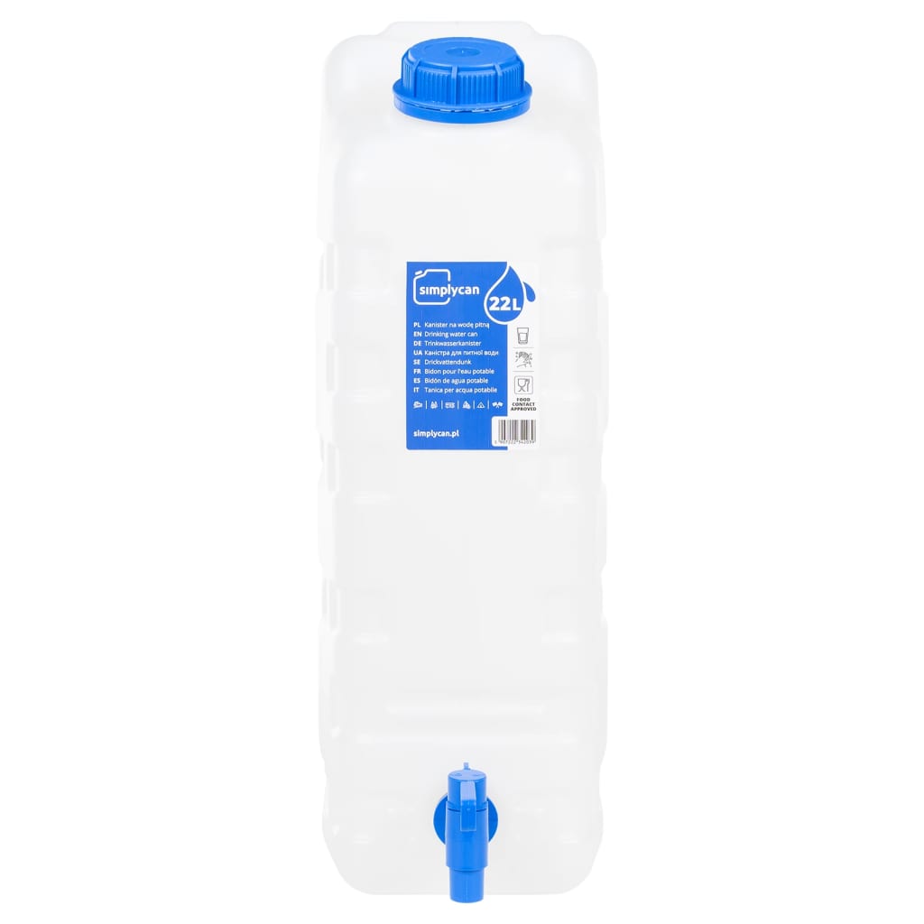 Vattenbehållare med kran 20 L plast