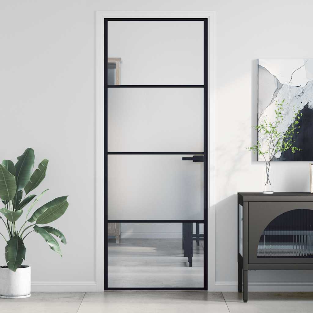 Innerdörr , härdat glas och aluminium slim