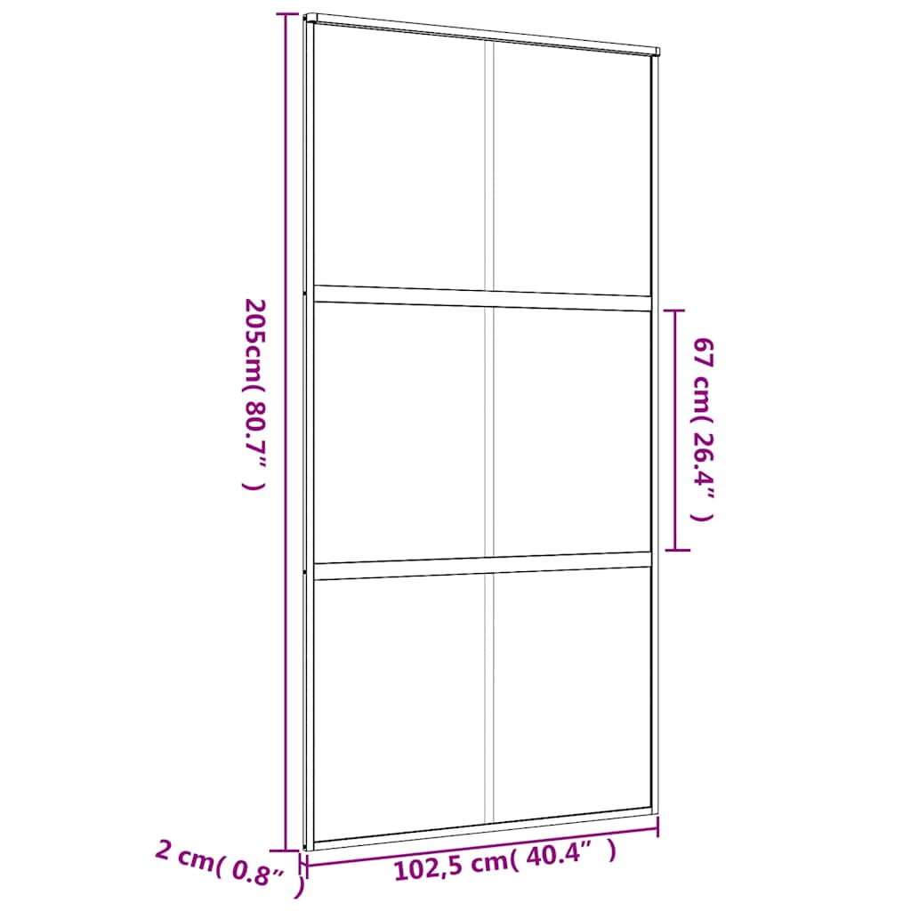 Skjutdörr 102, klart ESG-glas och aluminium