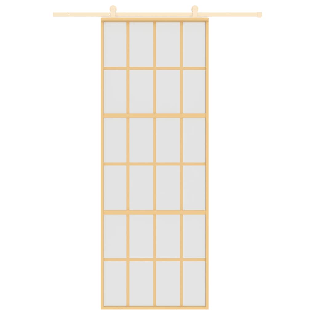 Skjutdörr frostat ESG-glas och aluminium