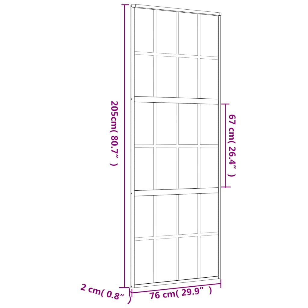 Skjutdörr frostat ESG-glas och aluminium