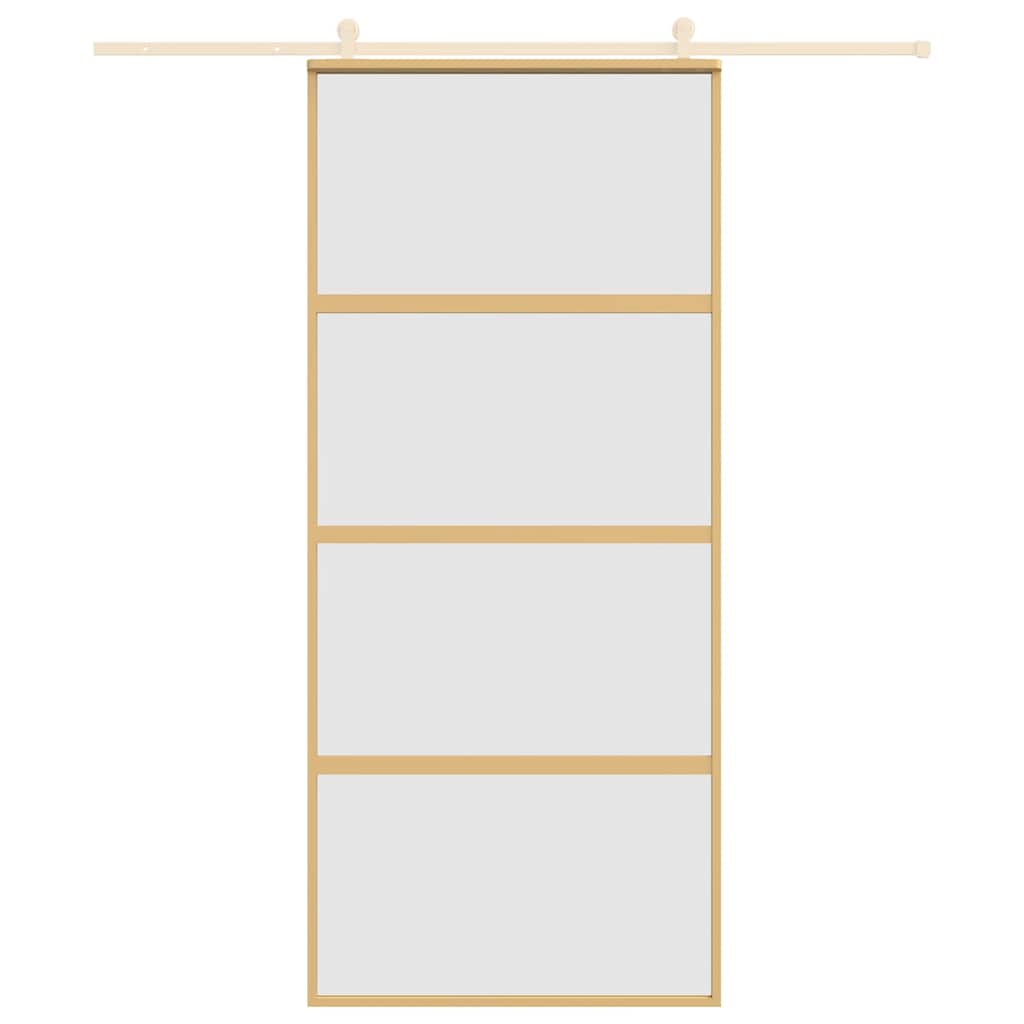 Skjutdörr frostat ESG-glas och aluminium