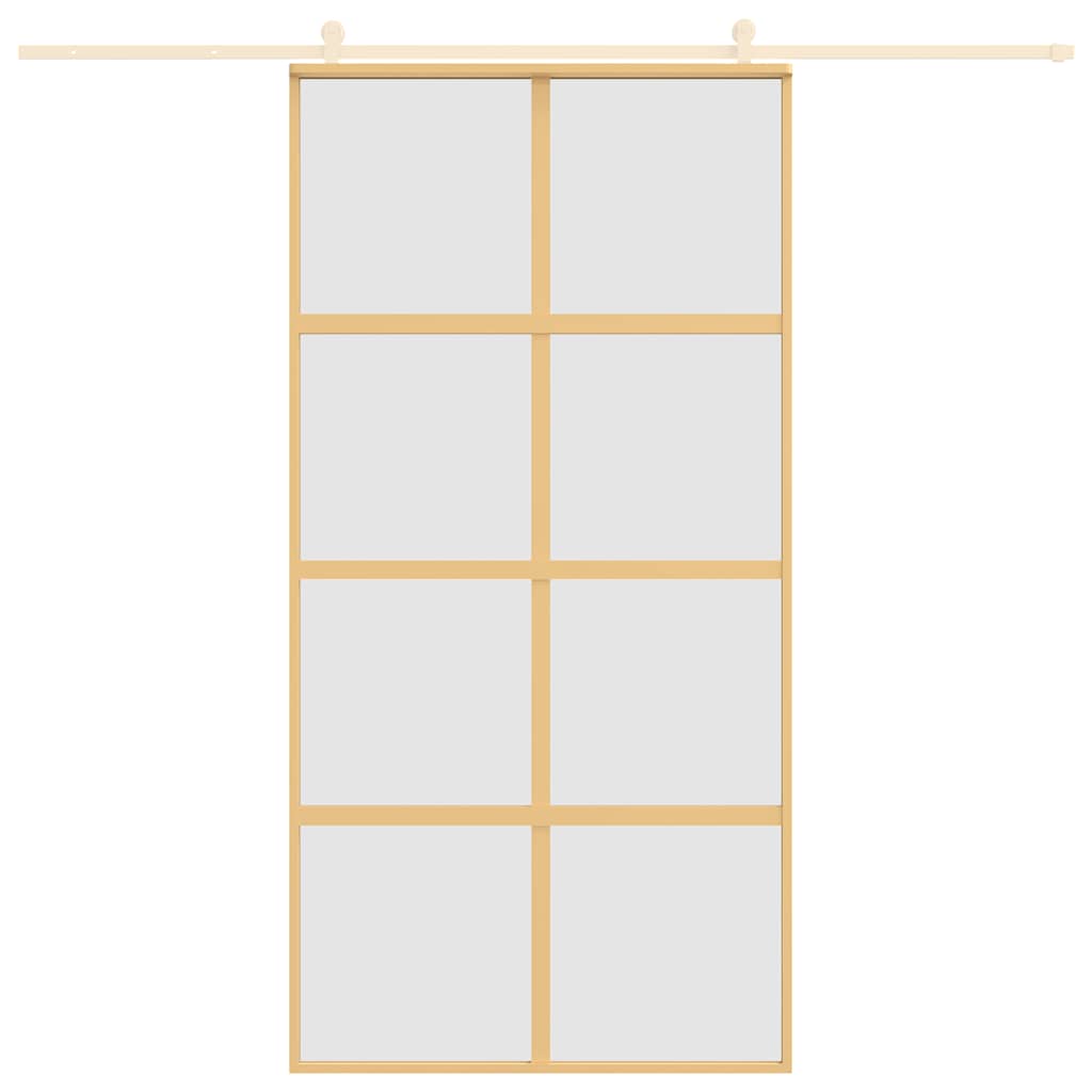 Skjutdörr 102, frostat ESG-glas och aluminium