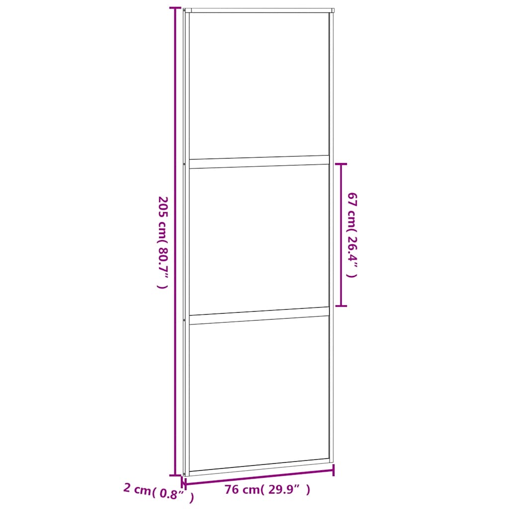 Skjutdörr härdat glas och aluminium