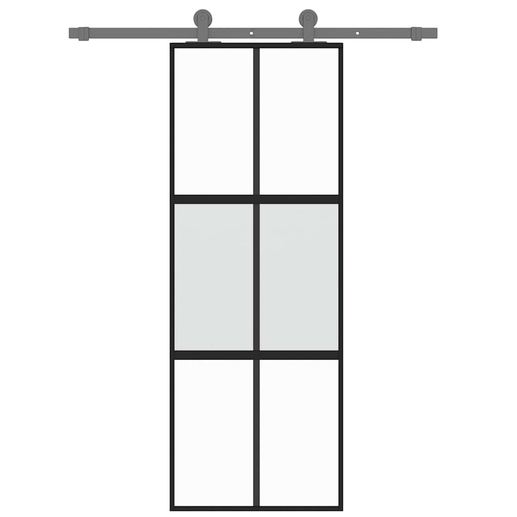 Skjutdörr härdat glas och aluminium