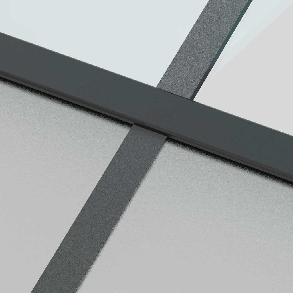 Skjutdörr härdat glas och aluminium