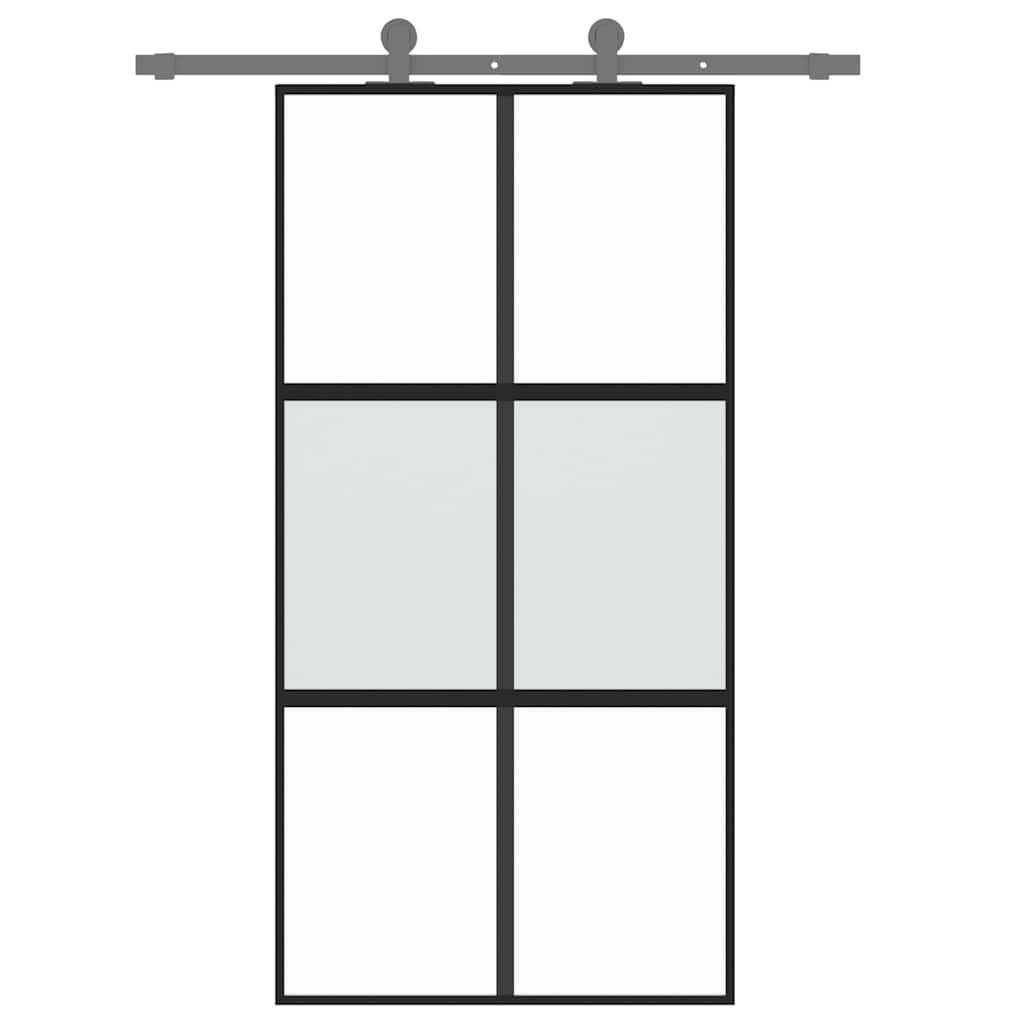 Skjutdörr 102, härdat glas och aluminium