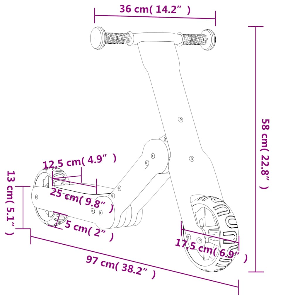 Sparkcykel för barn 2-i-1 ljusblå