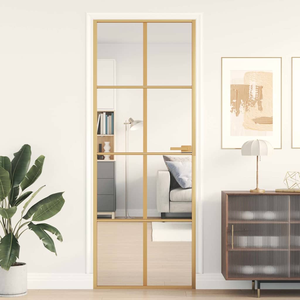 Innerdörr , härdat glas och aluminium slim