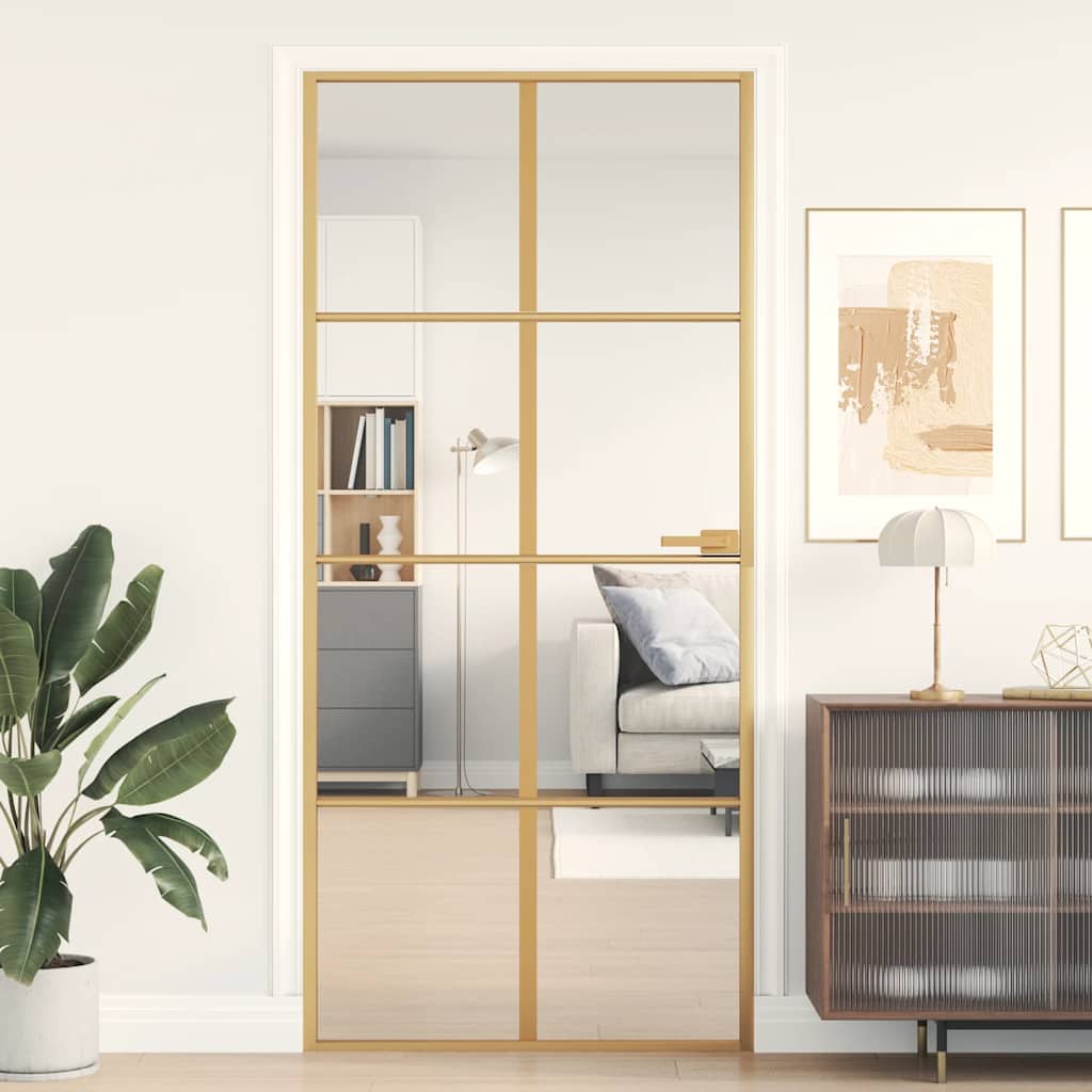 Innerdörr , härdat glas och aluminium slim