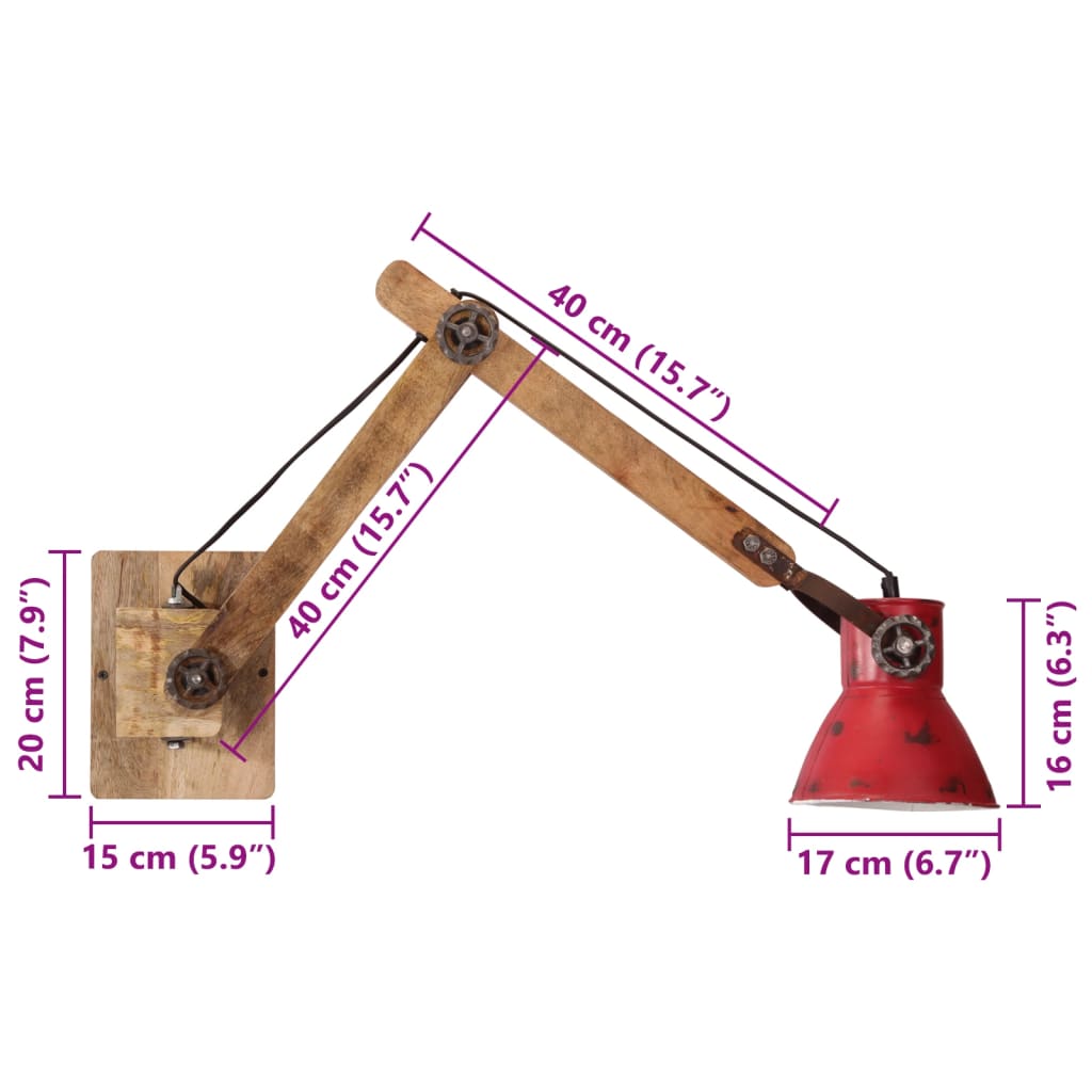 Vägglampa 25 W Nött E27