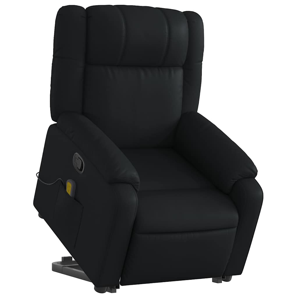 Massagefåtölj med uppresningshjälp konstläder