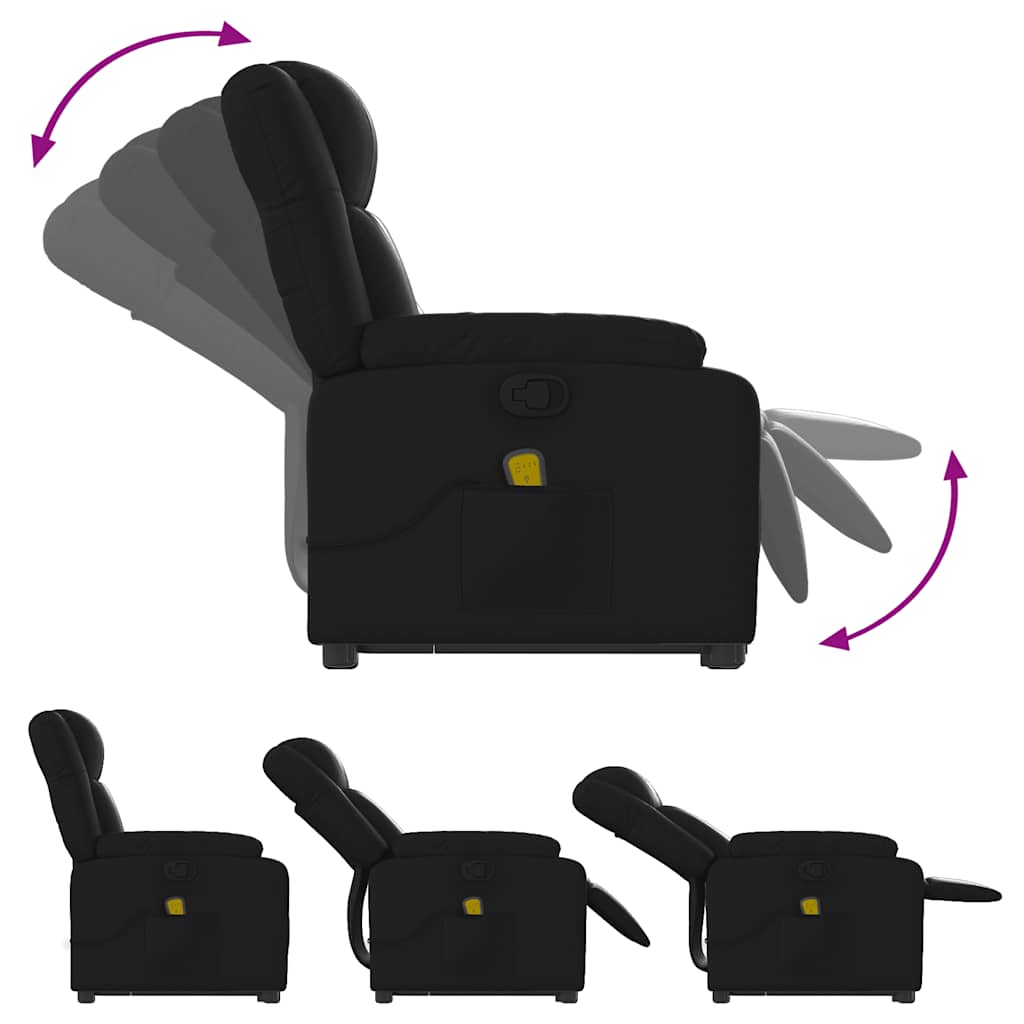 Massagefåtölj med uppresningshjälp konstläder