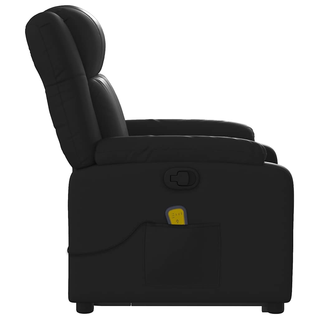 Massagefåtölj med uppresningshjälp konstläder